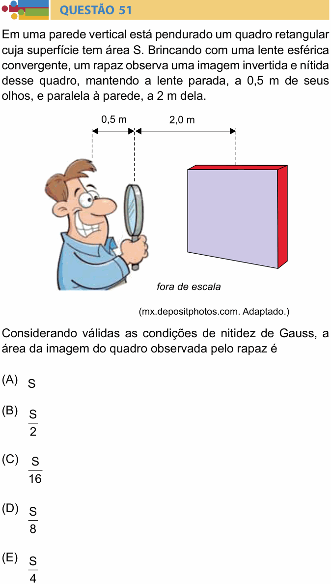 Enunciado da questão 51 de Física do Humanitas 2017