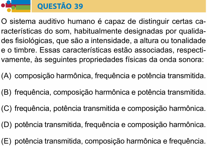 Enunciado da questão 39 de Física do Humanitas 2022