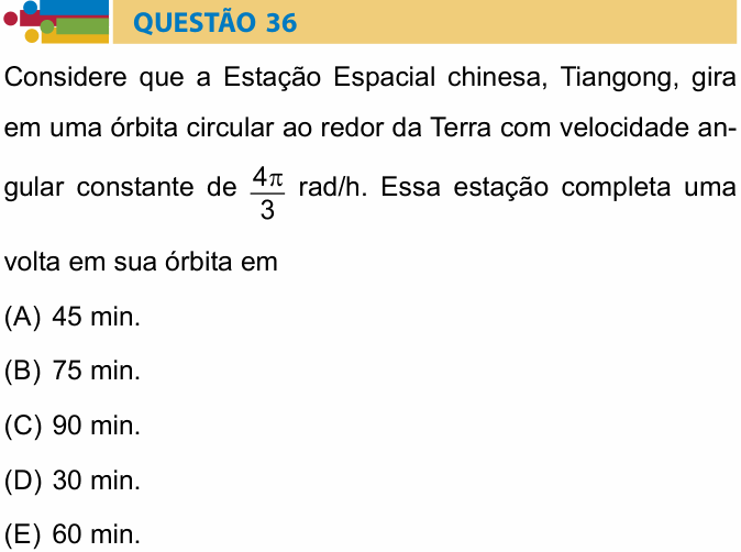 Enunciado da questão 36 de Física do Humanitas 2023 (2º semestre)