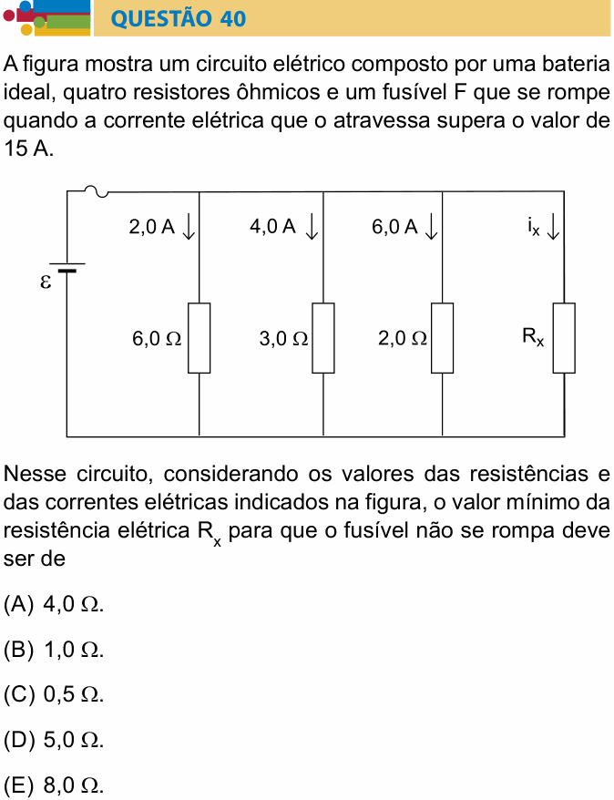 Enunciado da questão 40 de Física do Humanitas 2023 (2º semestre)