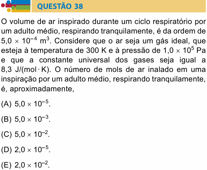 Enunciado da questão 38 de Física do Humanitas 2023