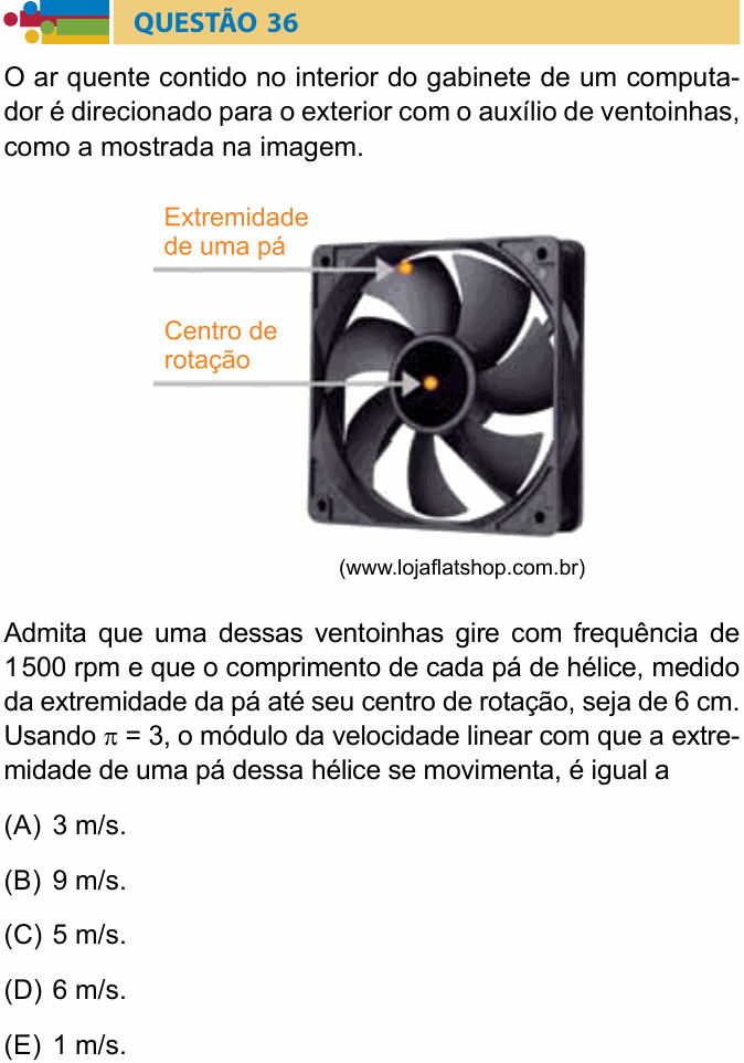 Enunciado da questão 36 de Física do Humanitas 2024 (2º semestre)