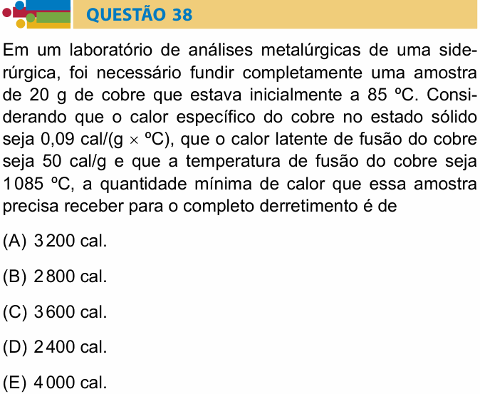 Enunciado da questão 38 de Física do Humanitas 2025