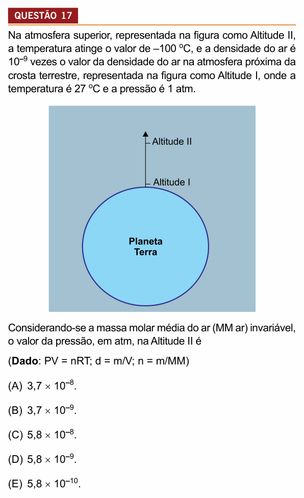 Enunciado da questão 17 de Física do Insper 2018 (Engenharias)