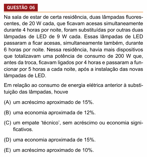 Enunciado da questão 6 de Física do Insper 2018 (Engenharias)