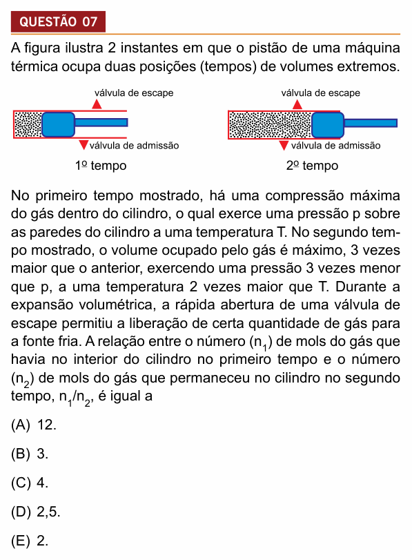 Enunciado da questão 7 de Física do Insper 2018 (Engenharias)