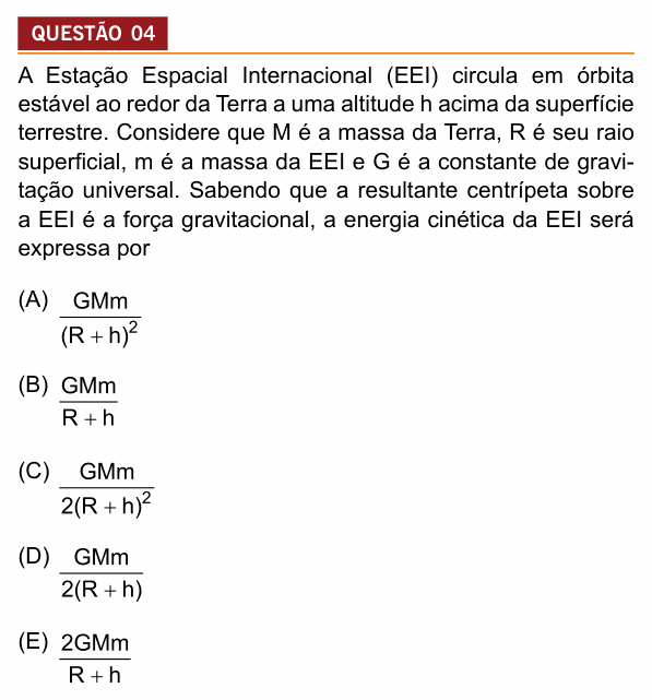 Enunciado da questão 4 de Física do Insper 2019 (Engenharias, 2º semestre)