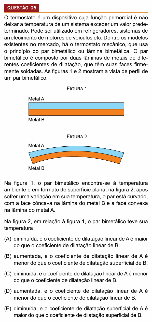 Enunciado da questão 6 de Física do Insper 2019 (Engenharias, 2º semestre)