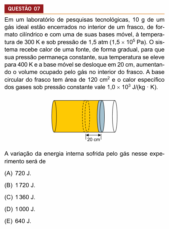 Enunciado da questão 7 de Física do Insper 2019 (Engenharias, 2º semestre)