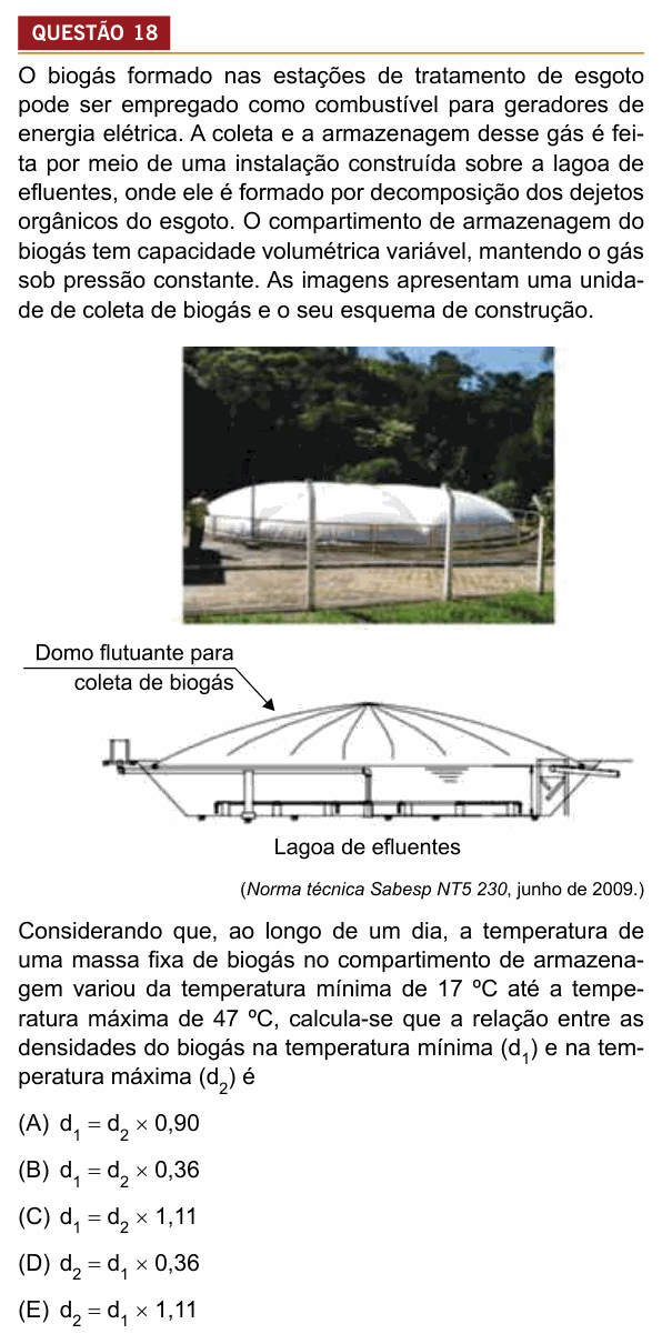 Enunciado da questão 18 de Física do Insper 2020 (Engenharias)