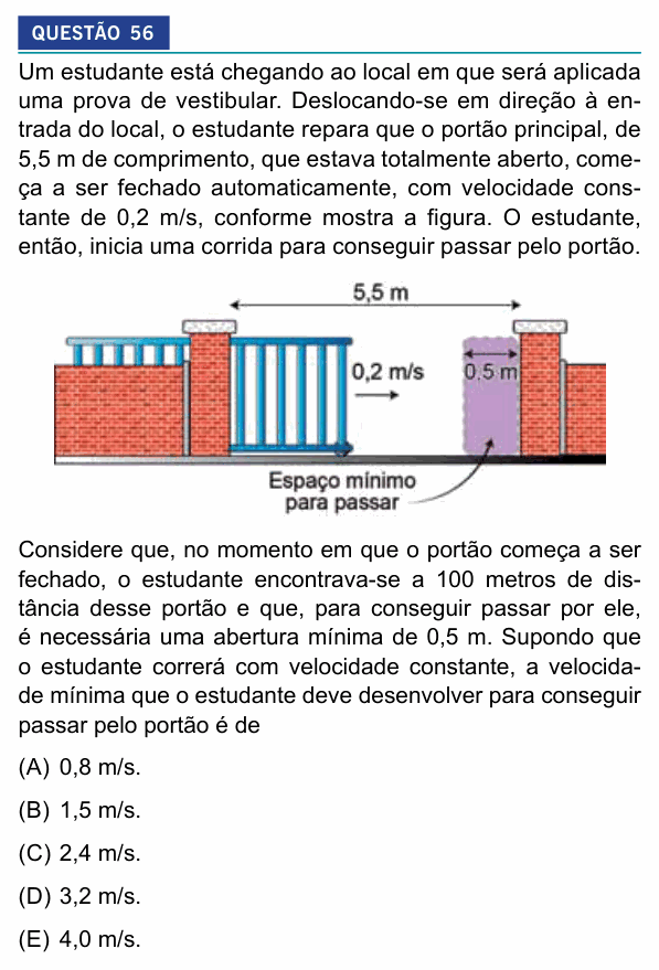 Enunciado da questão 56 de Física do Insper 2026