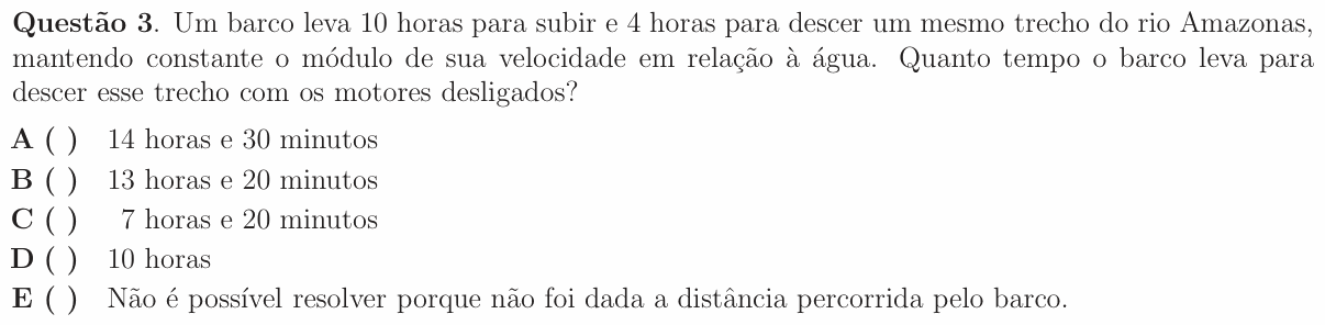 Enunciado da questão 3 de Física do ITA 2009