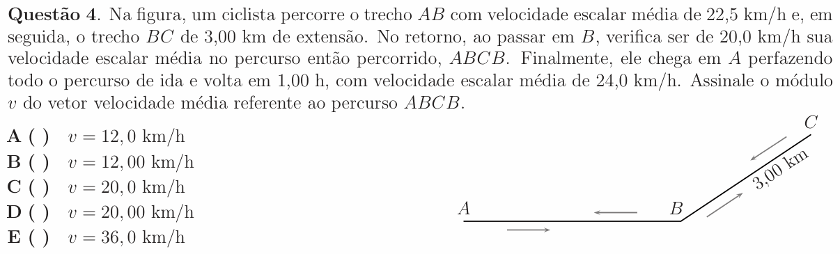 Enunciado da questão 4 de Física do ITA 2009