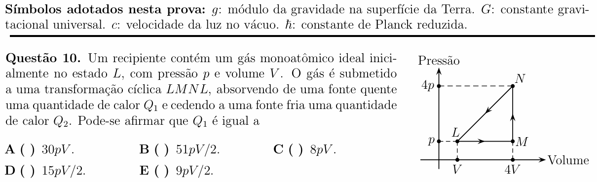 Enunciado da questão 10 de Física do ITA 2014