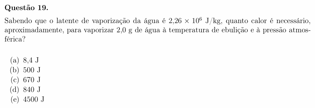 Enunciado da questão 19 de Física do OBF 2023 (1ª fase, Nível I)