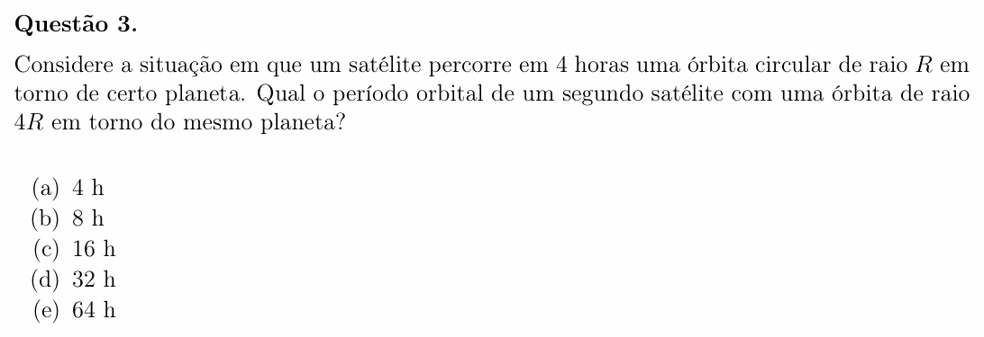 Enunciado da questão 3 de Física do OBF 2023 (1ª fase, Nível I)