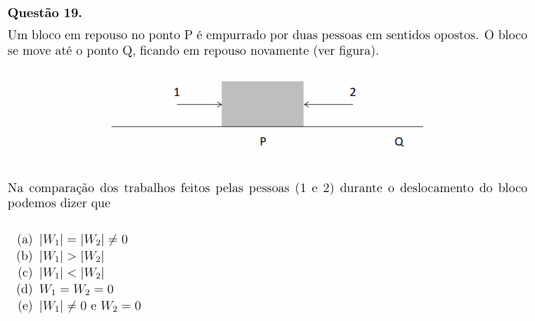 Enunciado da questão 19 de Física do OBF 2023 (1ª fase, Nível II)