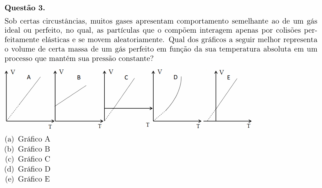 Enunciado da questão 3 de Física do OBF 2023 (1ª fase, Nível II)