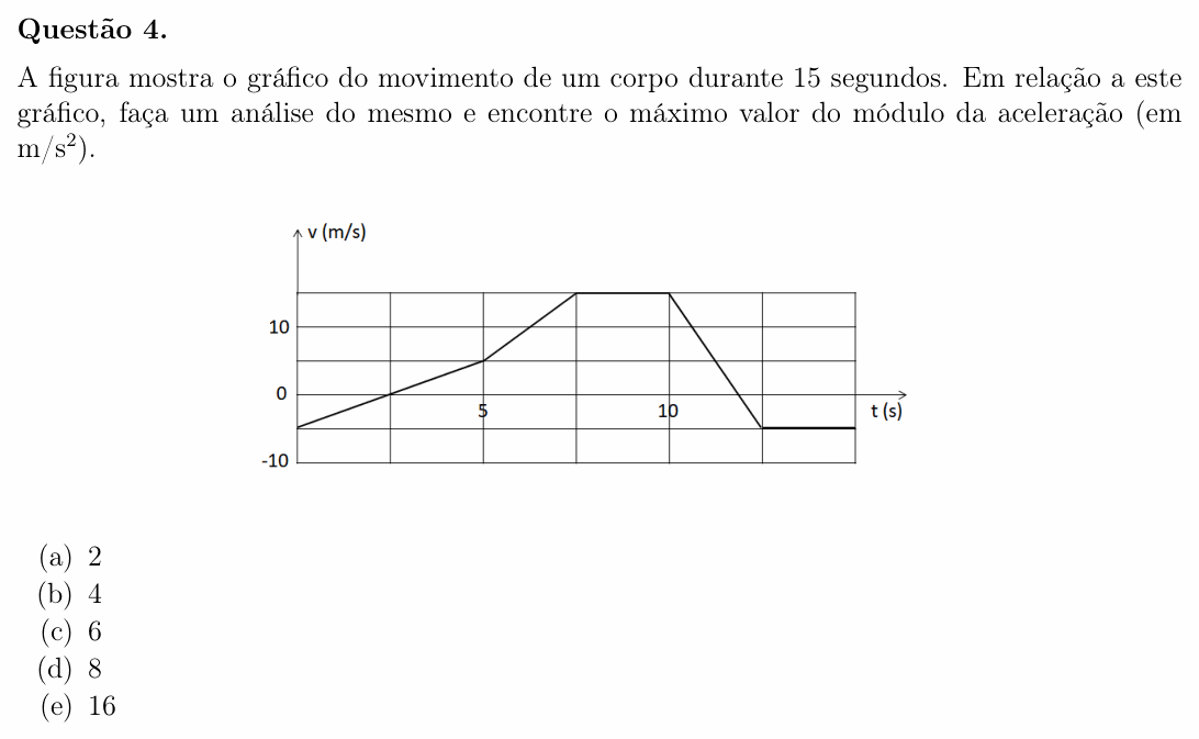 Enunciado da questão 4 de Física do OBF 2023 (1ª fase, Nível II)