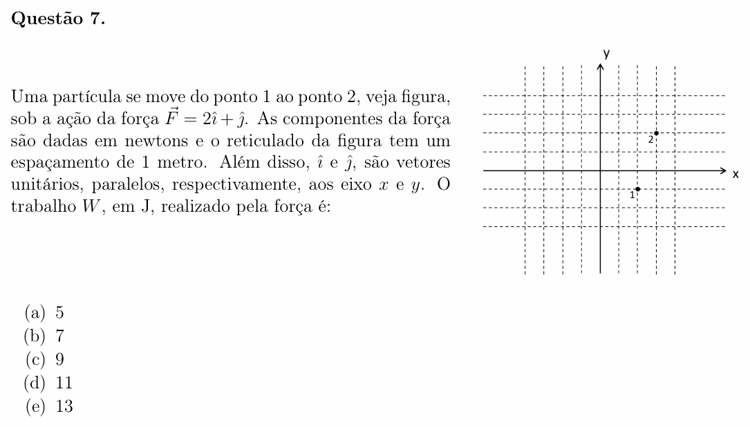 Enunciado da questão 7 de Física do OBF 2023 (1ª fase, Nível II)