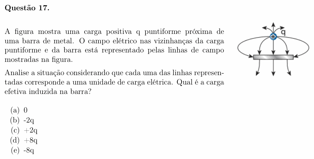 Enunciado da questão 17 de Física do OBF 2023 (1ª fase, Nível III)