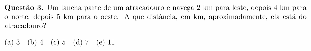 Enunciado da questão 3 de Física do OBF 2024 (1ª fase, Nível I)