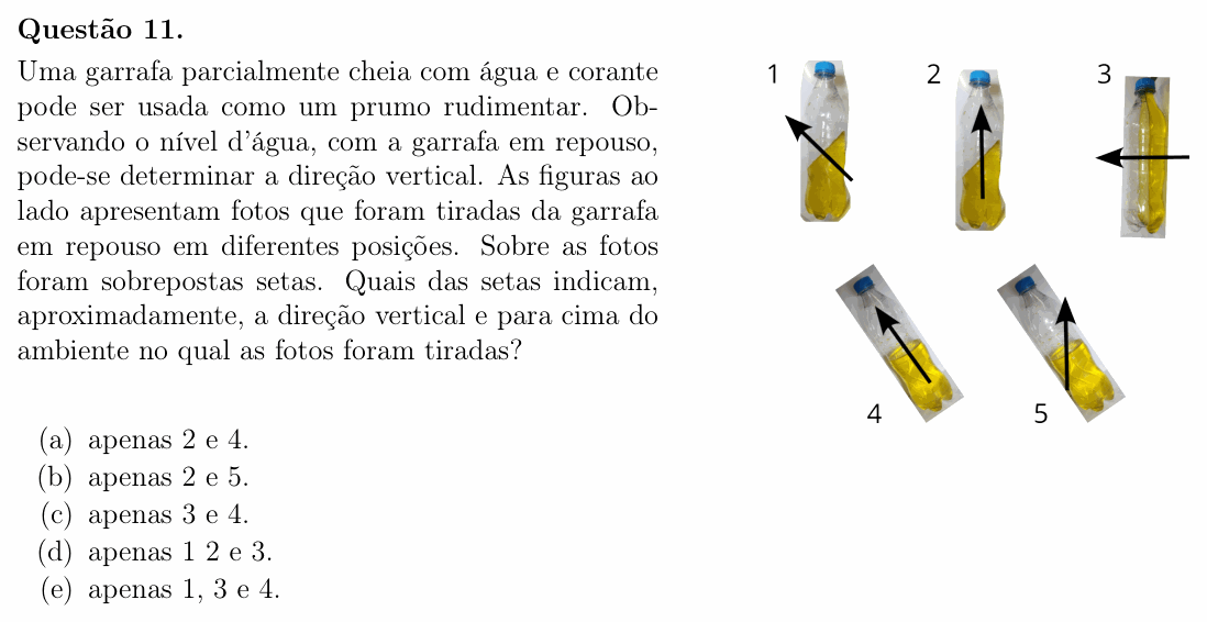 Enunciado da questão 11 de Física do OBF 2024 (1ª fase, Nível II)