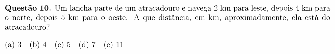 Enunciado da questão 10 de Física do OBF 2024 (1ª fase, Nível III)