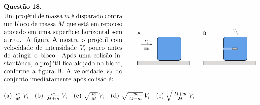 Enunciado da questão 18 de Física do OBF 2024 (1ª fase, Nível III)