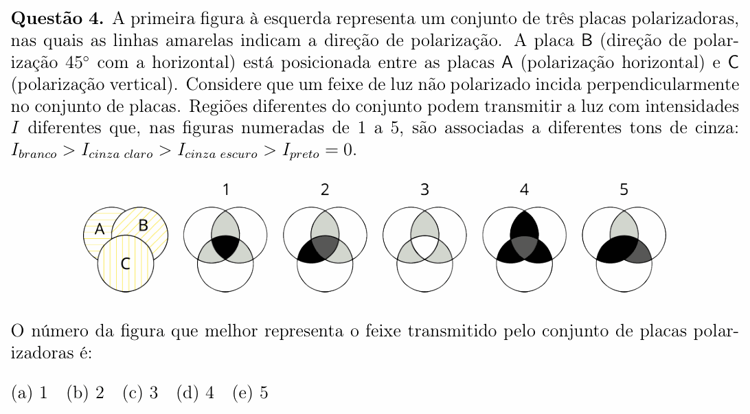 Enunciado da questão 4 de Física do OBF 2024 (1ª fase, Nível III)