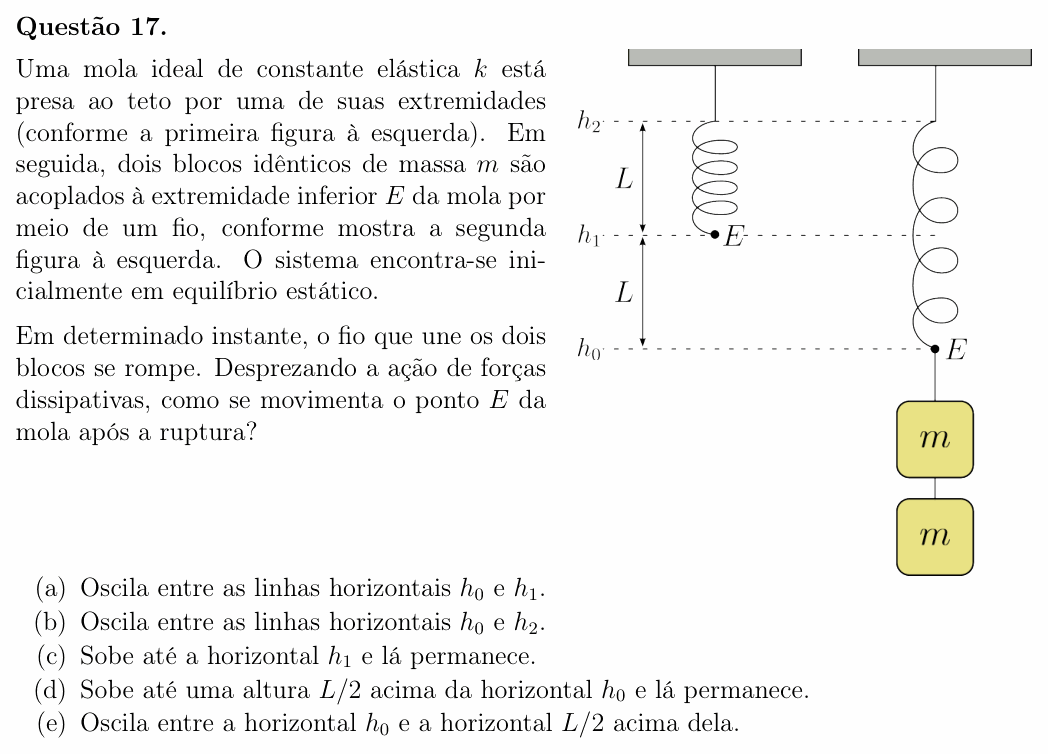 Enunciado da questão 17 de Física do OBF 2025 (1ª fase, Nível II)
