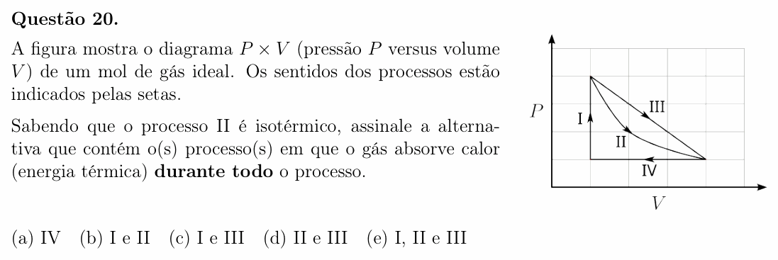 Enunciado da questão 20 de Física do OBF 2025 (1ª fase, Nível II)