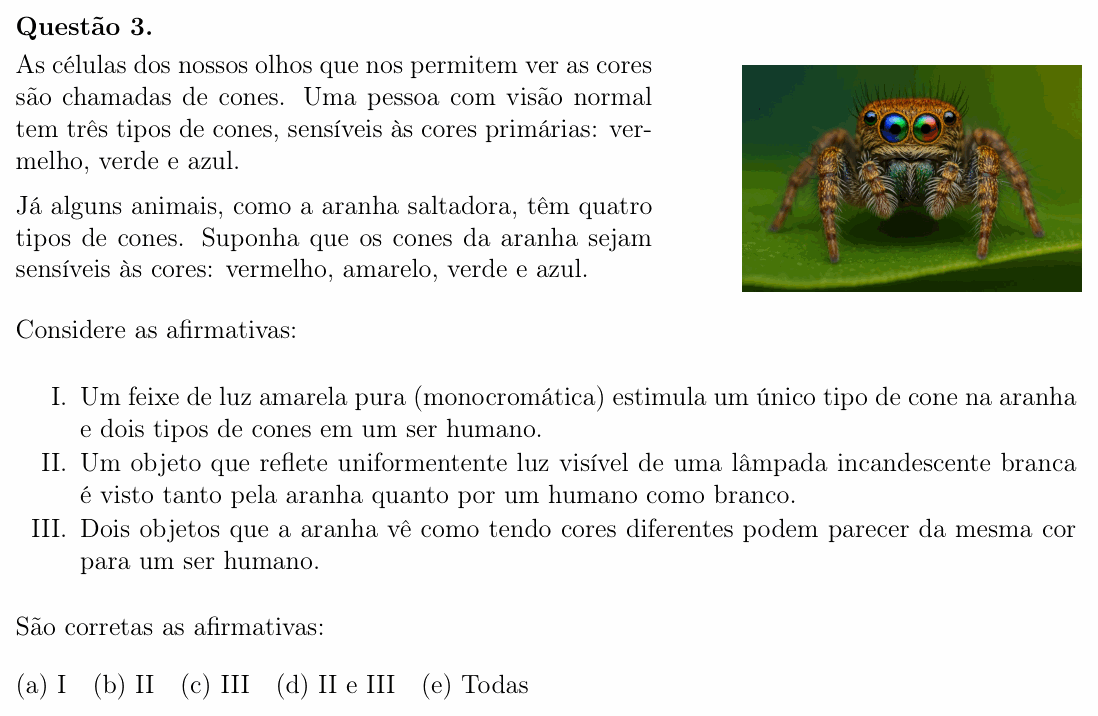 Enunciado da questão 3 de Física do OBF 2025 (1ª fase, Nível II)