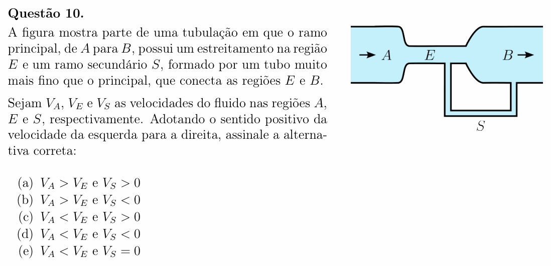 Enunciado da questão 10 de Física do OBF 2025 (1ª fase, Nível III)