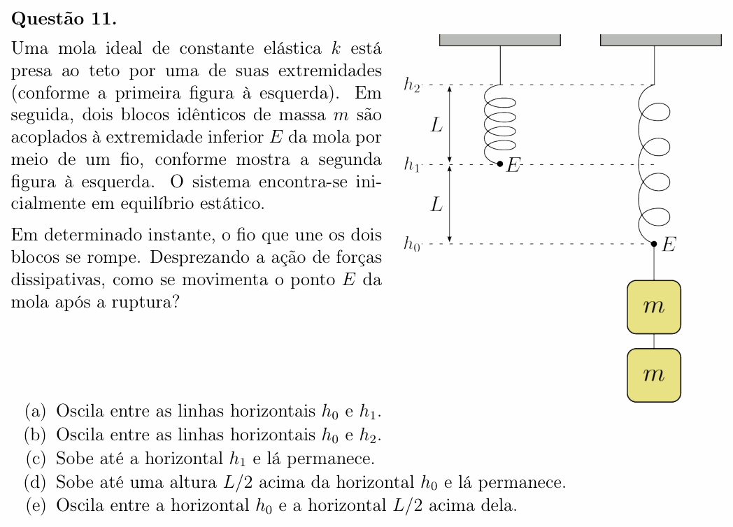 Enunciado da questão 11 de Física do OBF 2025 (1ª fase, Nível III)