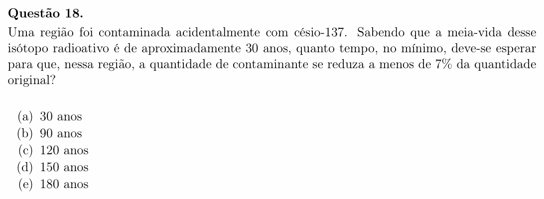 Enunciado da questão 18 de Física do OBF 2025 (1ª fase, Nível III)