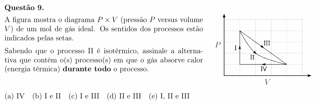 Enunciado da questão 9 de Física do OBF 2025 (1ª fase, Nível III)