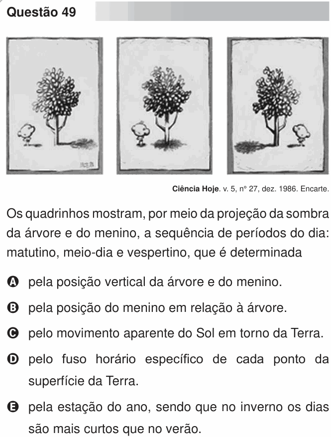 Enunciado da questão 49 de Física do ENEM 2010 PPL