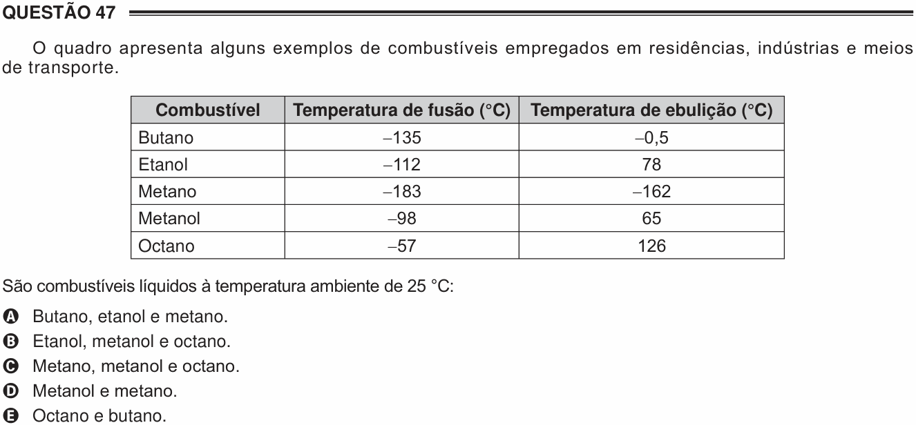 Enunciado da questão 47 de Física do ENEM 2016 PPL