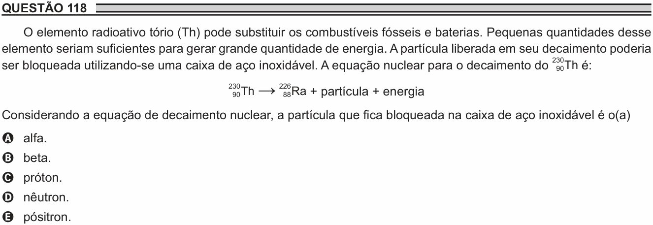 Enunciado da questão 118 de Física do ENEM 2018 PPL