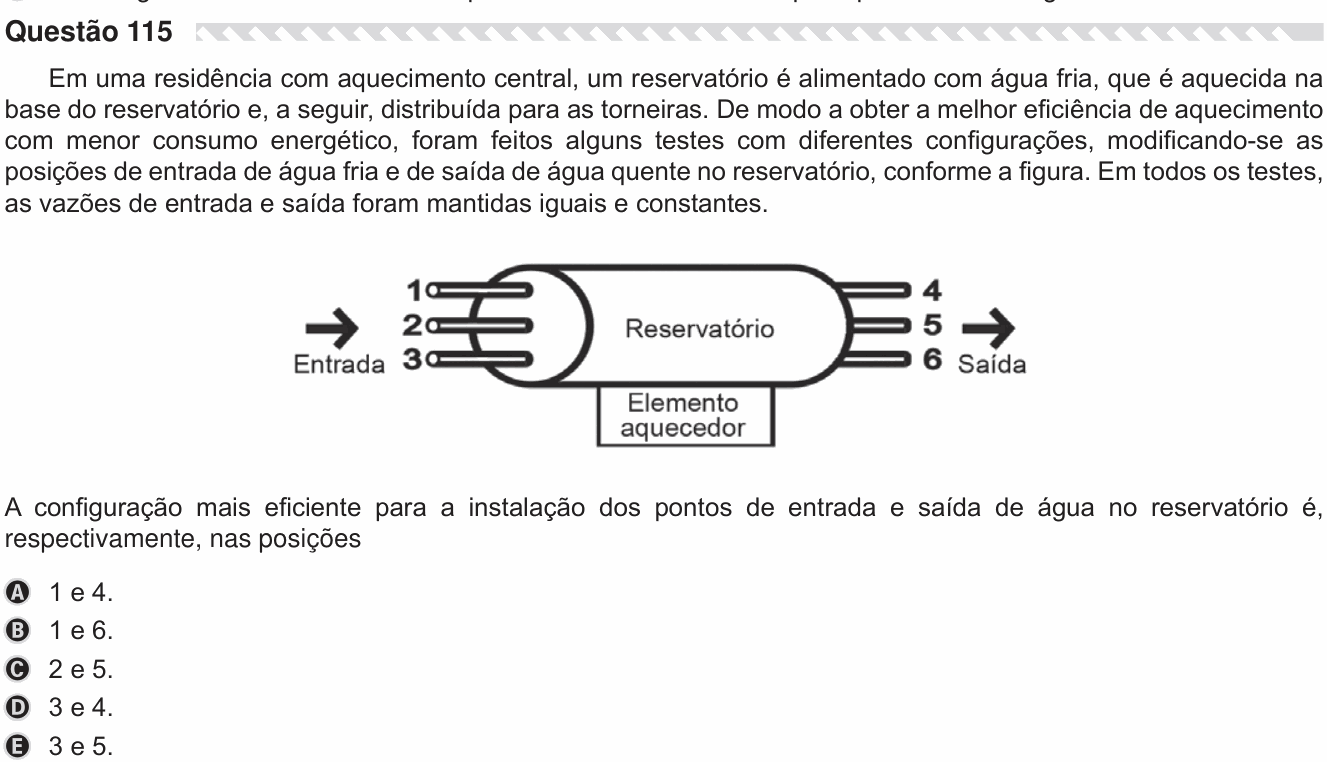 Enunciado da questão 115 de Física do ENEM 2019 PPL