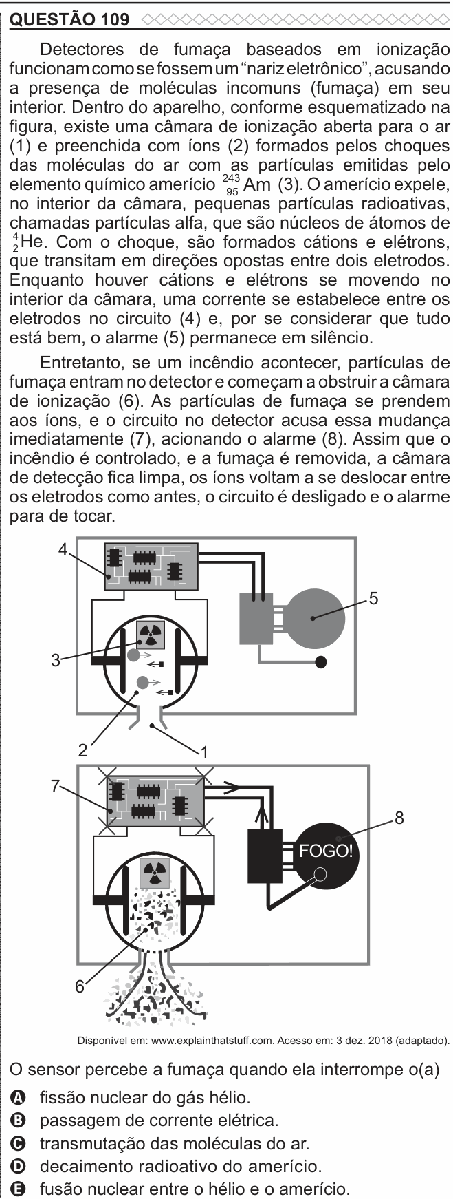 Enunciado da questão 109 de Física do ENEM 2022 PPL