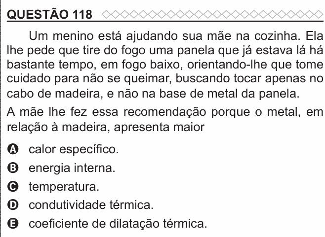 Enunciado da questão 118 de Física do ENEM 2022 PPL
