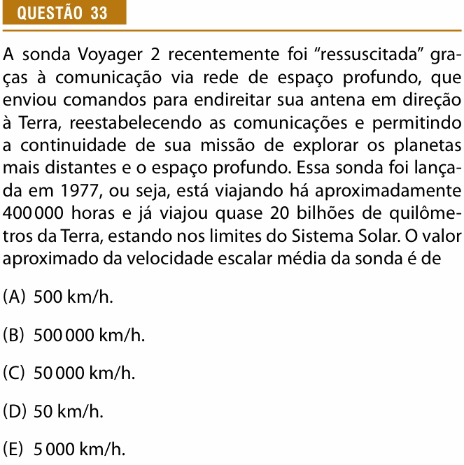 Enunciado da questão 33 de Física do Provão Paulista 2023 (2ª série, 2ª aplicação)