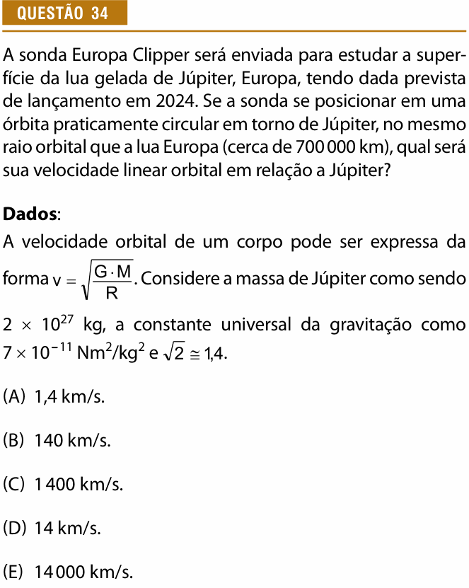 Enunciado da questão 34 de Física do Provão Paulista 2023 (2ª série, 2ª aplicação)