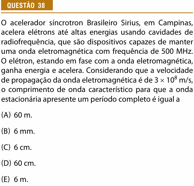 Enunciado da questão 38 de Física do Provão Paulista 2023 (2ª série, 2ª aplicação)