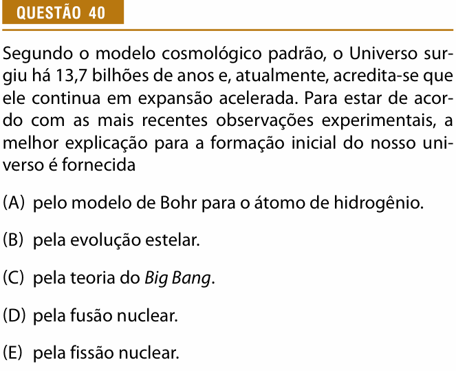 Enunciado da questão 40 de Física do Provão Paulista 2023 (2ª série, 2ª aplicação)