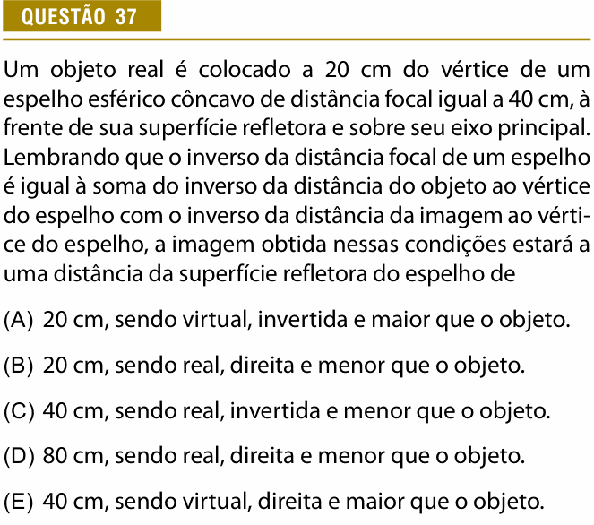 Enunciado da questão 37 de Física do Provão Paulista 2023 (3ª série, 2ª aplicação)