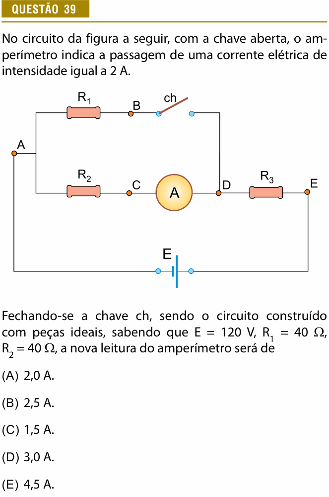 Enunciado da questão 39 de Física do Provão Paulista 2023 (3ª série, 2ª aplicação)