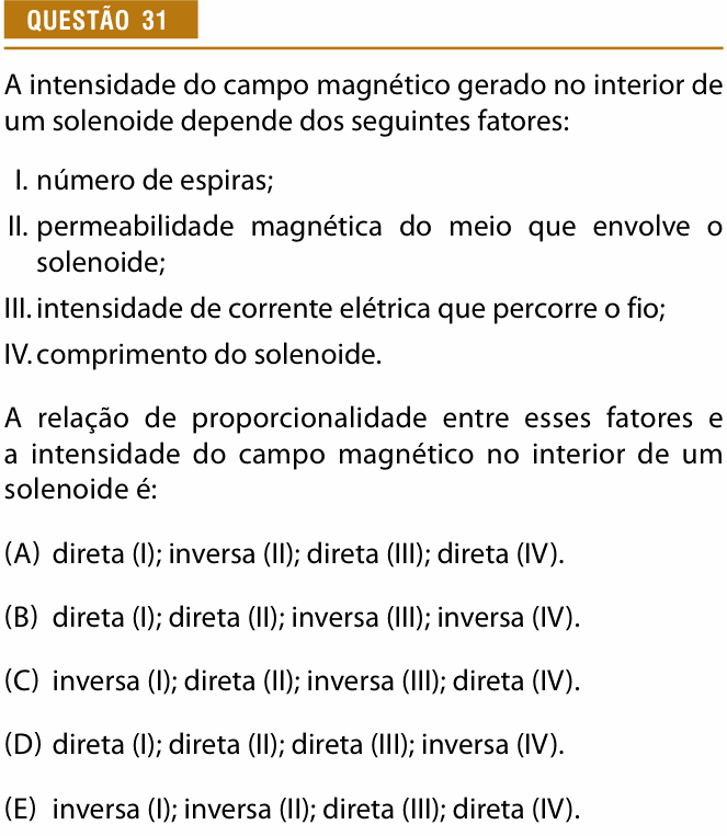 Enunciado da questão 31 de Física do Provão Paulista 2024 (2ª série, 2ª aplicação)